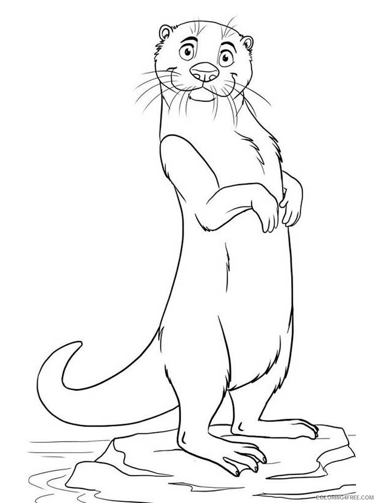 Otter Coloring Pages Animal Printable Sheets Otter 3 2021 3588 Coloring4free