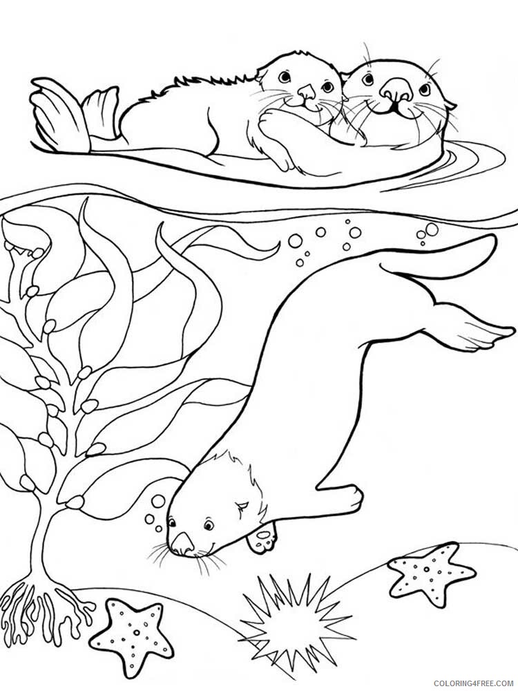 Otter Coloring Pages Animal Printable Sheets Otter 5 2021 3590 Coloring4free