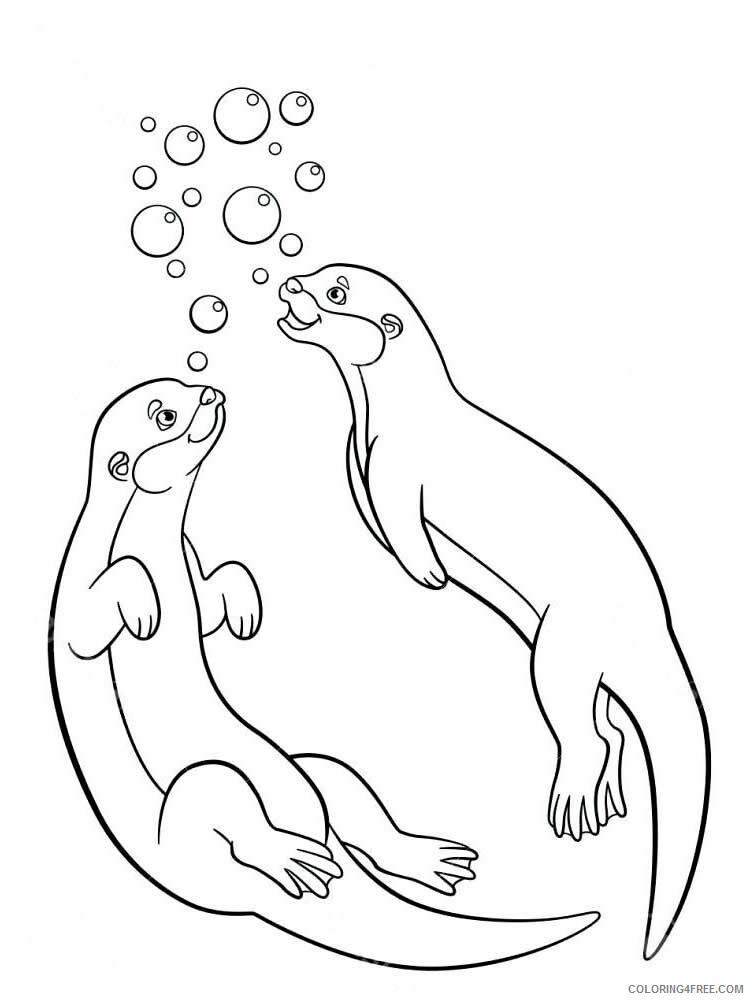 Otter Coloring Pages Animal Printable Sheets Otter 8 2021 3593 Coloring4free
