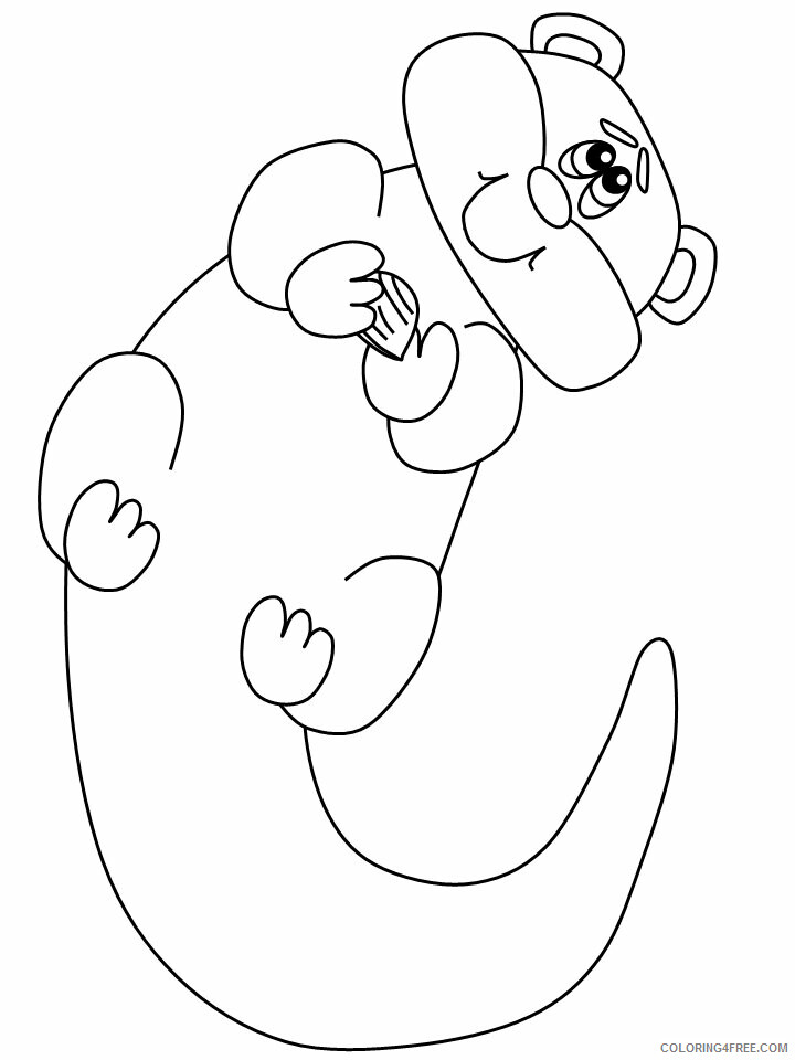 Otter Coloring Pages Animal Printable Sheets otter2 2021 3583 Coloring4free
