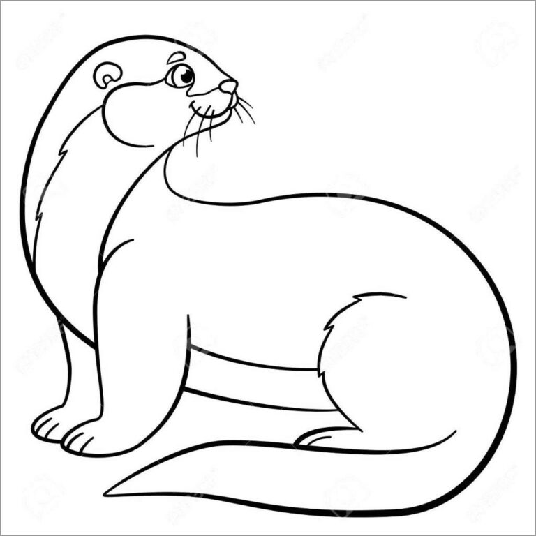 Otter Coloring Pages Animal Printable Sheets Mom and Baby Otters 2021 ...