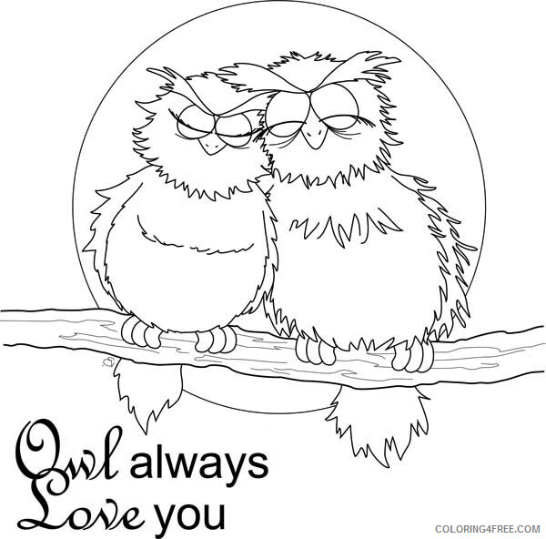 Owl Coloring Pages Animal Printable Sheets Valentine Owls 2021 3665 Coloring4free