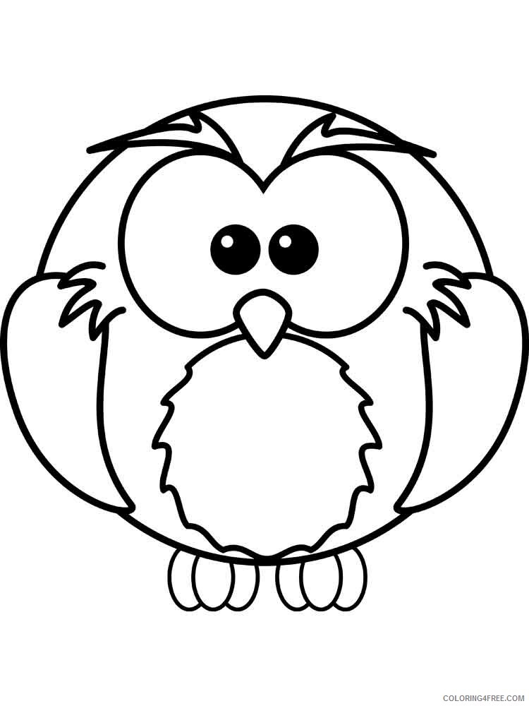 Owl Coloring Pages Animal Printable Sheets animals owl 4 2021 3612 Coloring4free