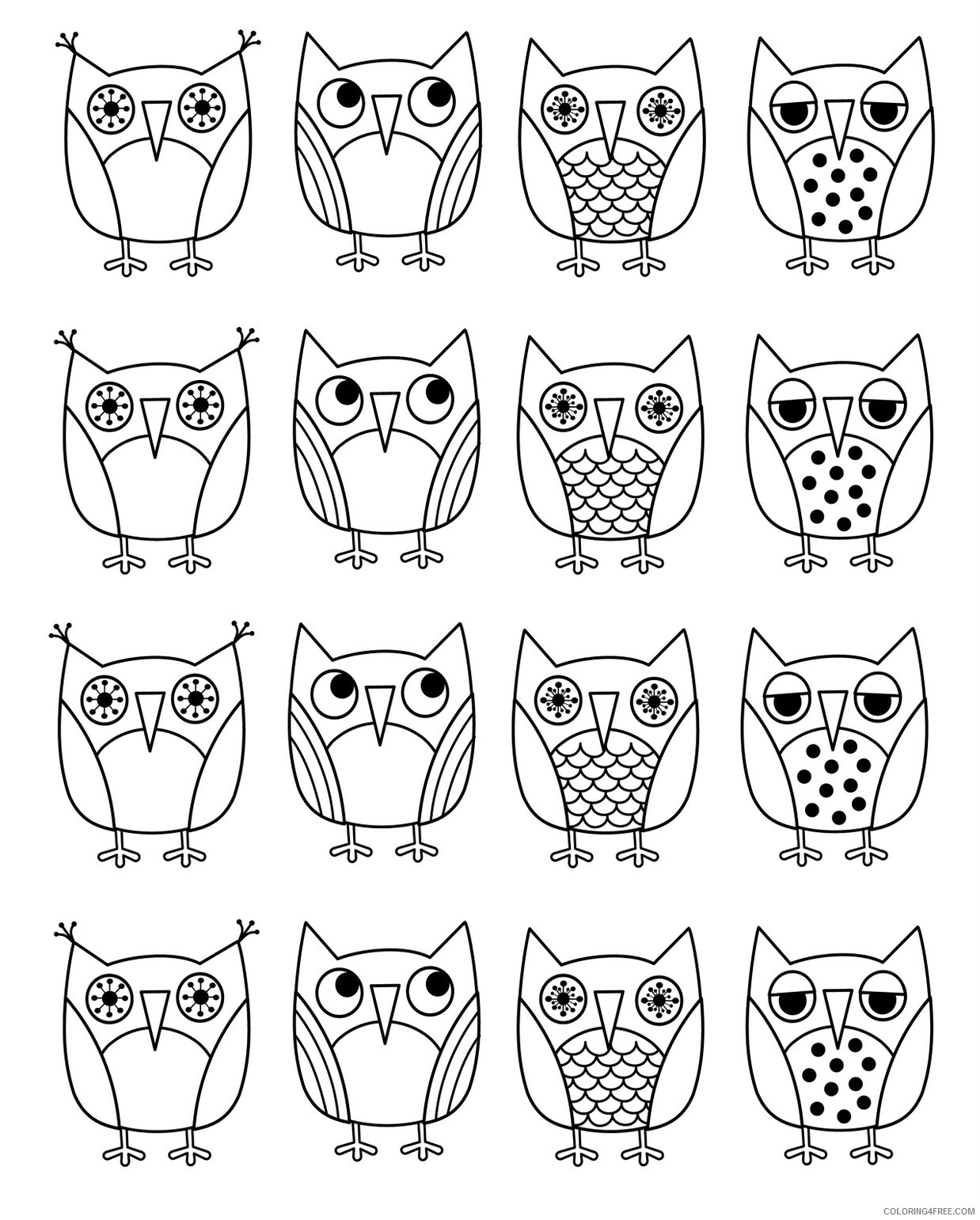 Owl Coloring Pages Animal Printable Sheets of Owls For Kids 2021 3616 Coloring4free