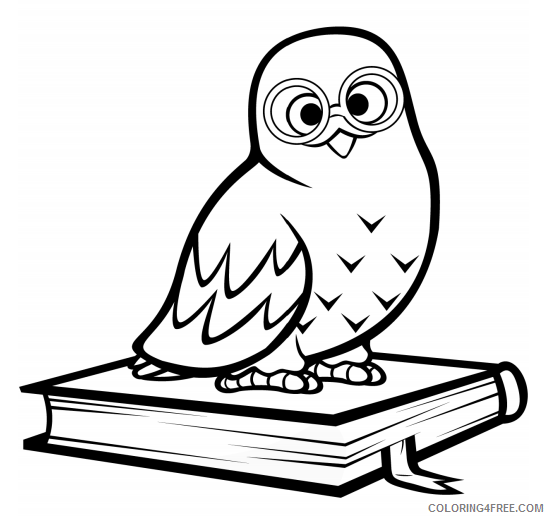 Owl Coloring Pages Animal Printable Sheets owl on the book 2021 3660 Coloring4free