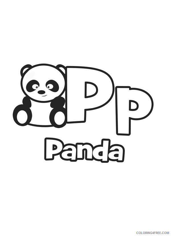 Panda Coloring Pages Animal Printable Big and Small Case Letter P for Panda 2021 Coloring4free