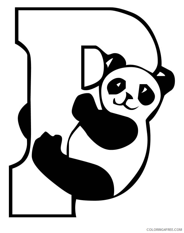 Panda Coloring Pages Animal Printable Sheets Capital Letter P for Panda 2021 3670 Coloring4free