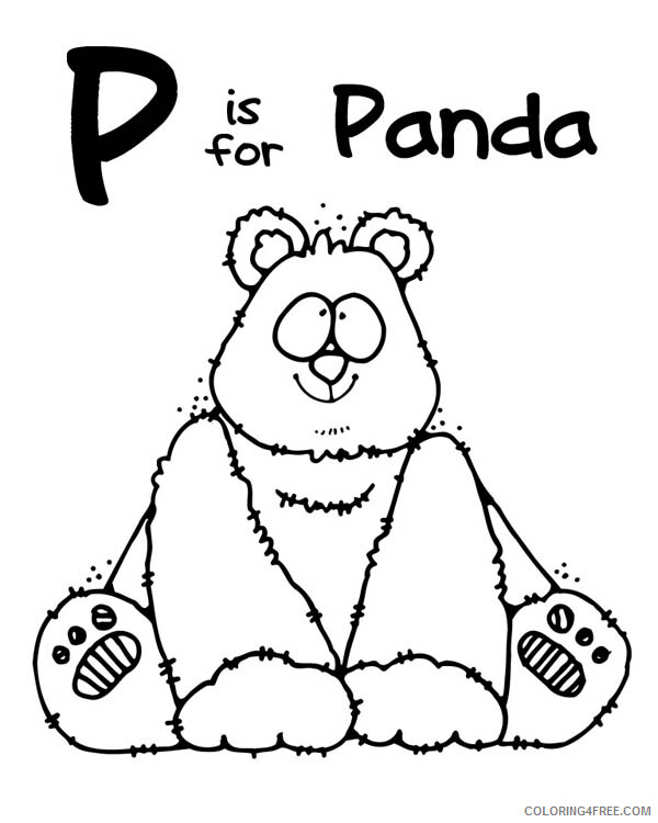 Panda Coloring Pages Animal Printable Sheets Letter P is for Panda 2021 3679 Coloring4free