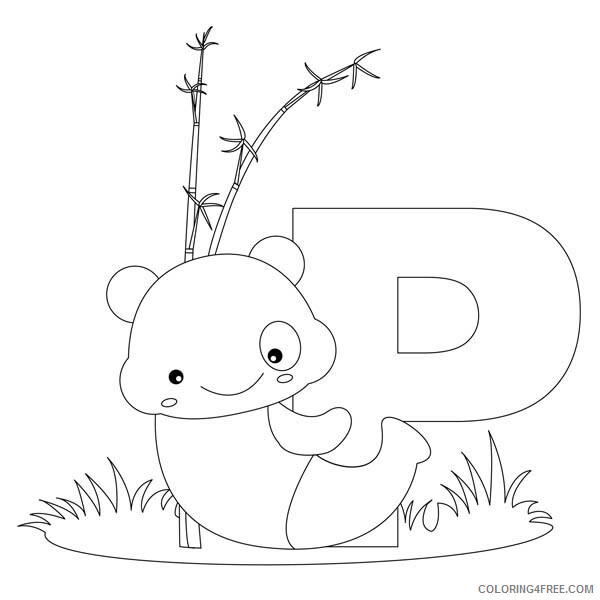 Panda Coloring Pages Animal Printable Sheets Panda for Letter P 2021 3688 Coloring4free