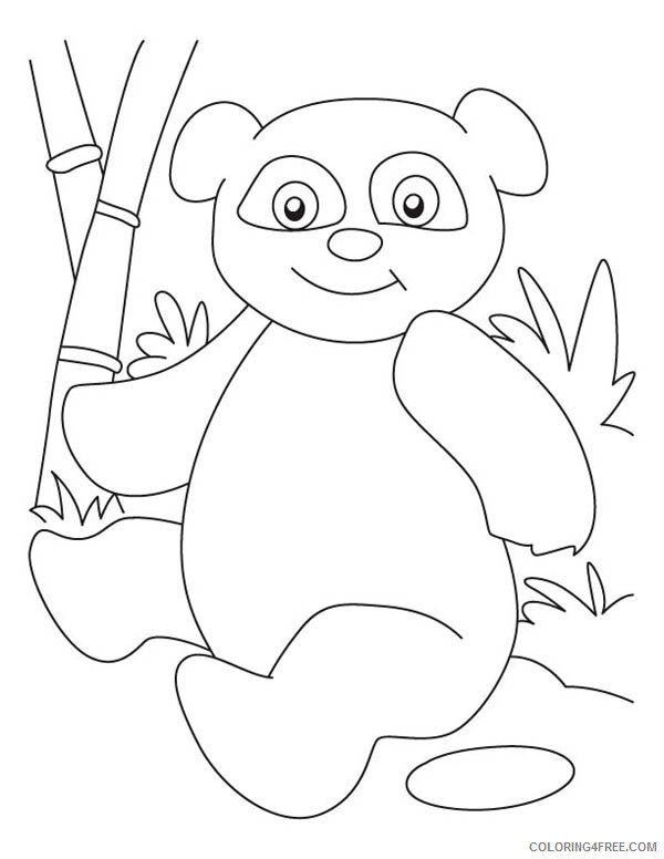 Panda Coloring Pages Animal Printable Sheets Panda is Sitting on Ground 2021 3691 Coloring4free