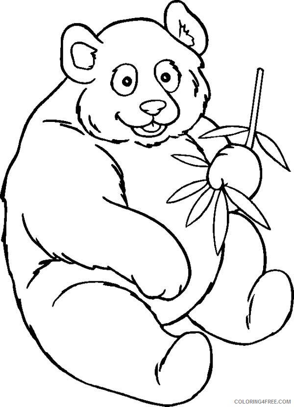 Panda Coloring Pages Animal Printable Sheets Panda is so Hungry 2021 3692 Coloring4free