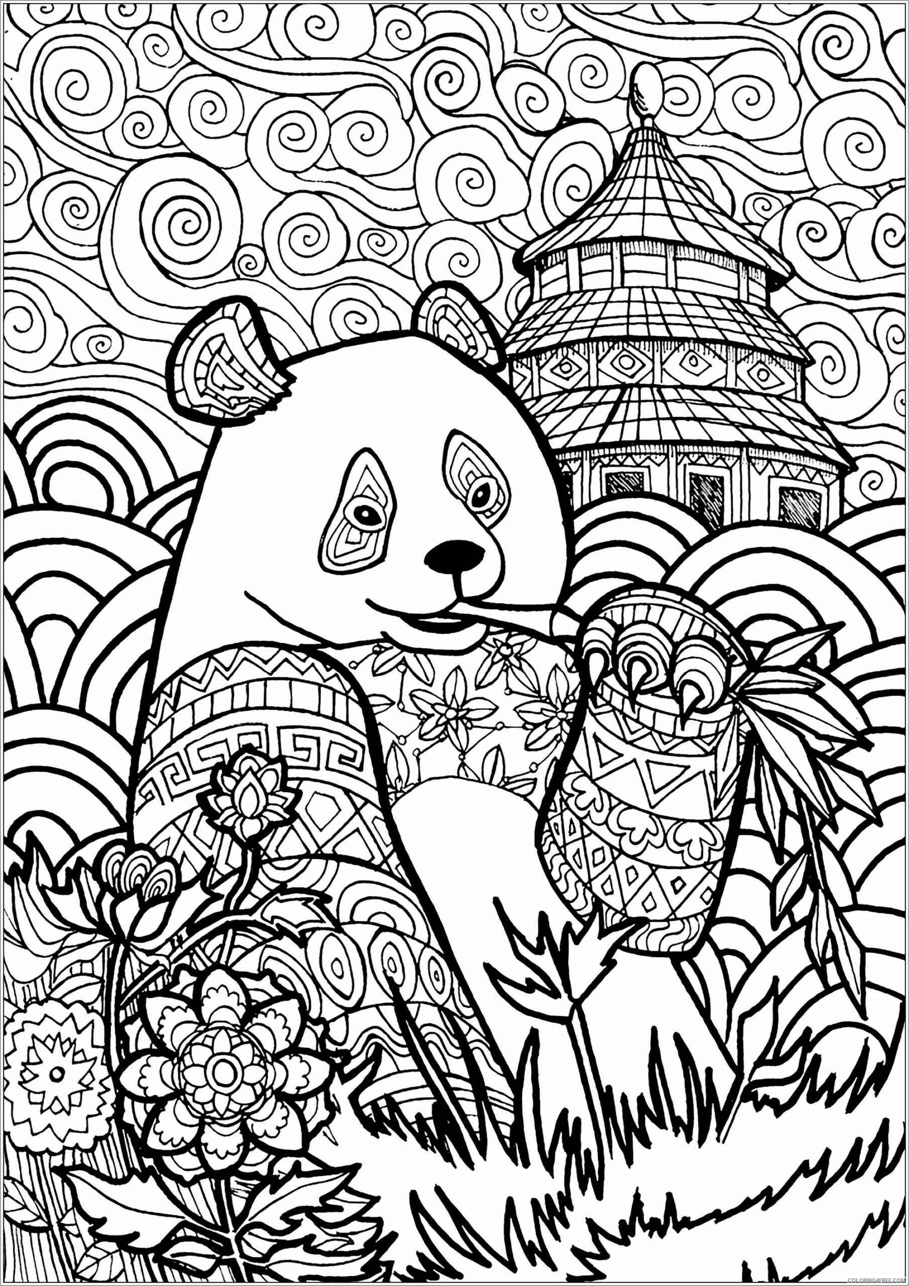 Panda Coloring Pages Animal Printable Sheets chinese panda 2021 3671 Coloring4free