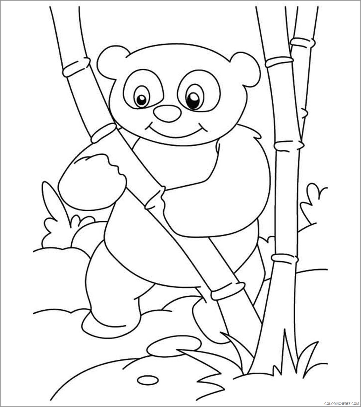 Panda Coloring Pages Animal Printable Sheets panda and bamboo 2021 3685 Coloring4free