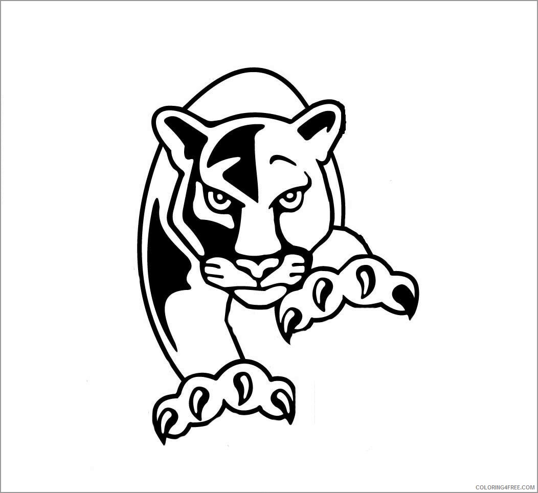 Panther Coloring Pages Animal Printable Sheets easy panther 2021 3701 Coloring4free