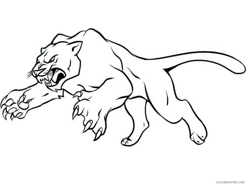 Panther Coloring Pages Animal Printable Sheets panther 4 2021 3707 Coloring4free