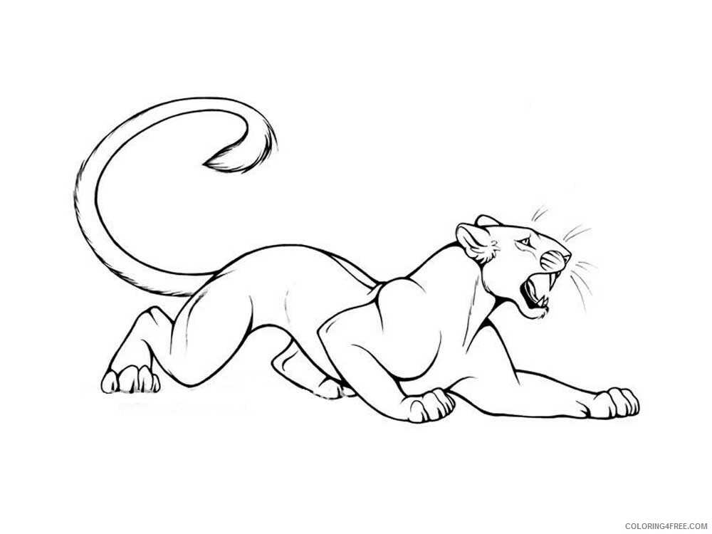 Panther Coloring Pages Animal Printable Sheets panther 6 2021 3708 Coloring4free