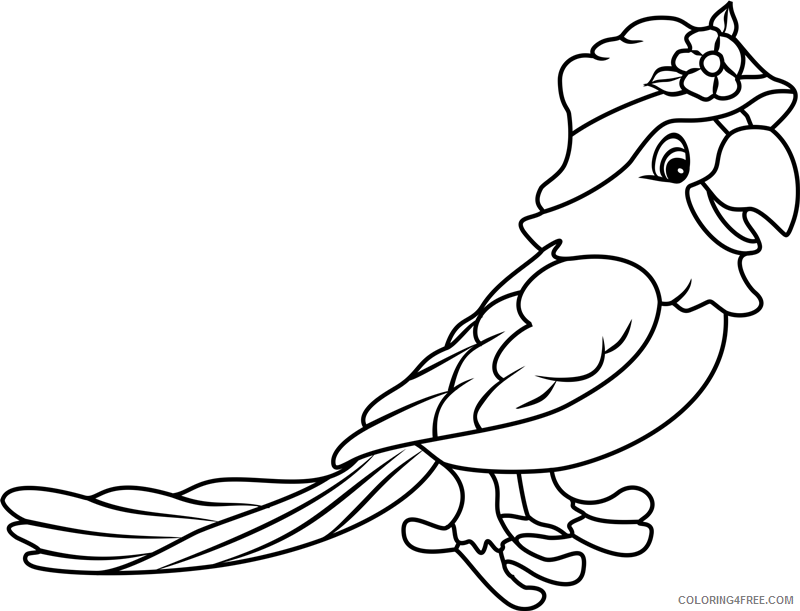 Parrot Coloring Pages Animal Printable Sheets parrot 1 2021 3724 Coloring4free
