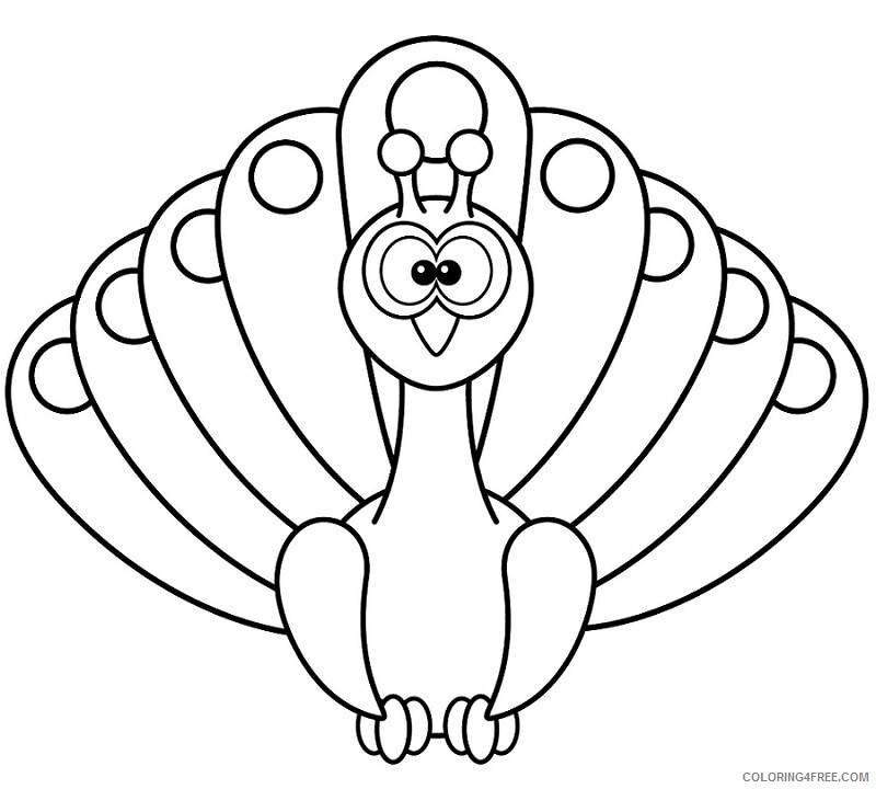 Peacock Coloring Pages Animal Printable Sheets 1560415025_cartoon peacock a4 2021 3744 Coloring4free