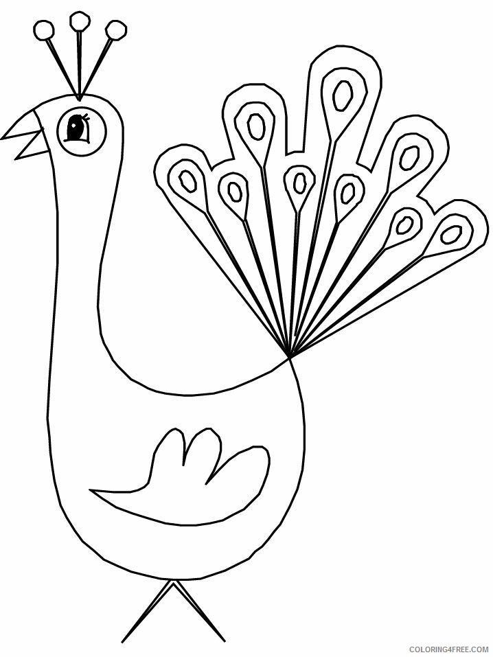 Peacock Coloring Pages Animal Printable Sheets Easy Peacock 2021 3759 Coloring4free