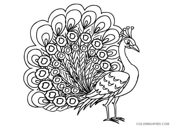 Peacock Coloring Pages Animal Printable Sheets Free Peacock 2021 3761 Coloring4free
