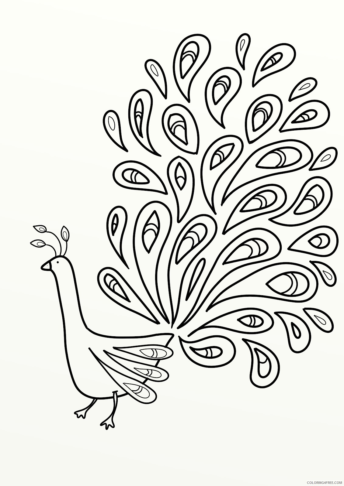 Peacock Coloring Pages Animal Printable Sheets Printable Peacock Picture 2021 Coloring4free