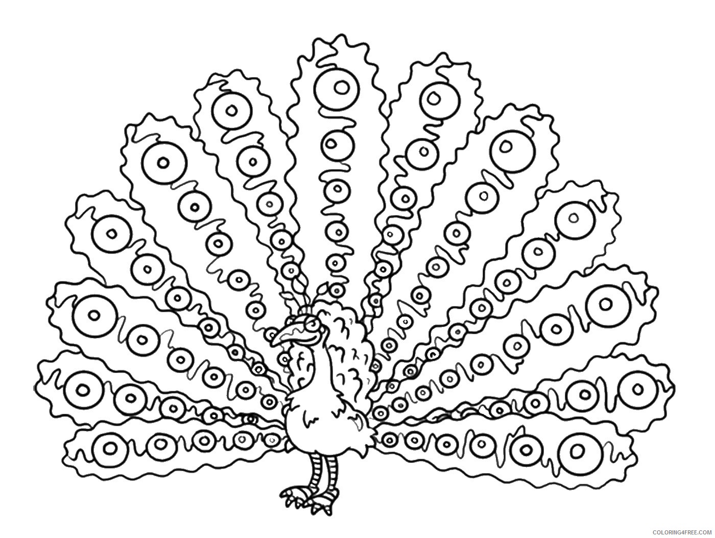 Peacock Coloring Pages Animal Printable Sheets peacock_cl_2 2021 3767 Coloring4free