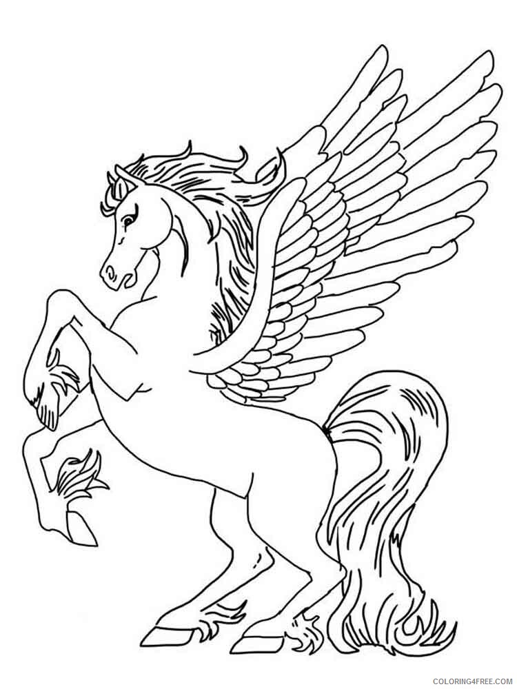 Pegasus Coloring Pages Animal Printable Sheets Pegasus 1 2021 3789 Coloring4free