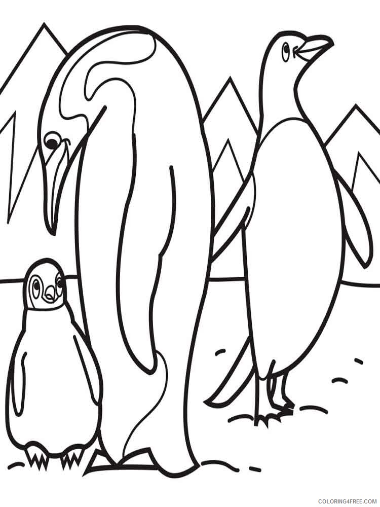 Penguins Coloring Pages Animal Printable Sheets Penguins birds 7 2021 3832 Coloring4free