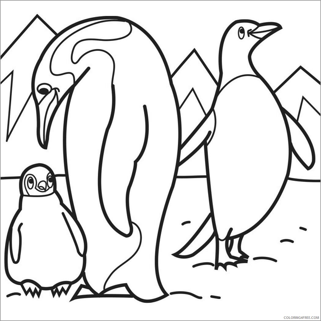 Penguins Coloring Pages Animal Printable Sheets baby penguin 2021 3810 Coloring4free