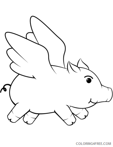 Pig Coloring Pages Animal Printable Sheets 1532749995_pig flying a4 2021 3849 Coloring4free
