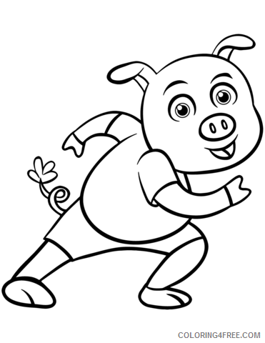 Pig Coloring Pages Animal Printable Sheets 1532750153_happy cartoon pig a4 2021 3850 Coloring4free