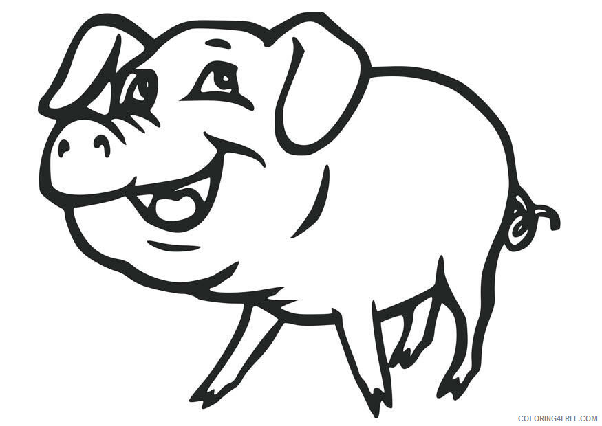 Pig Coloring Pages Animal Printable Sheets Cute Pig 2021 3868 Coloring4free