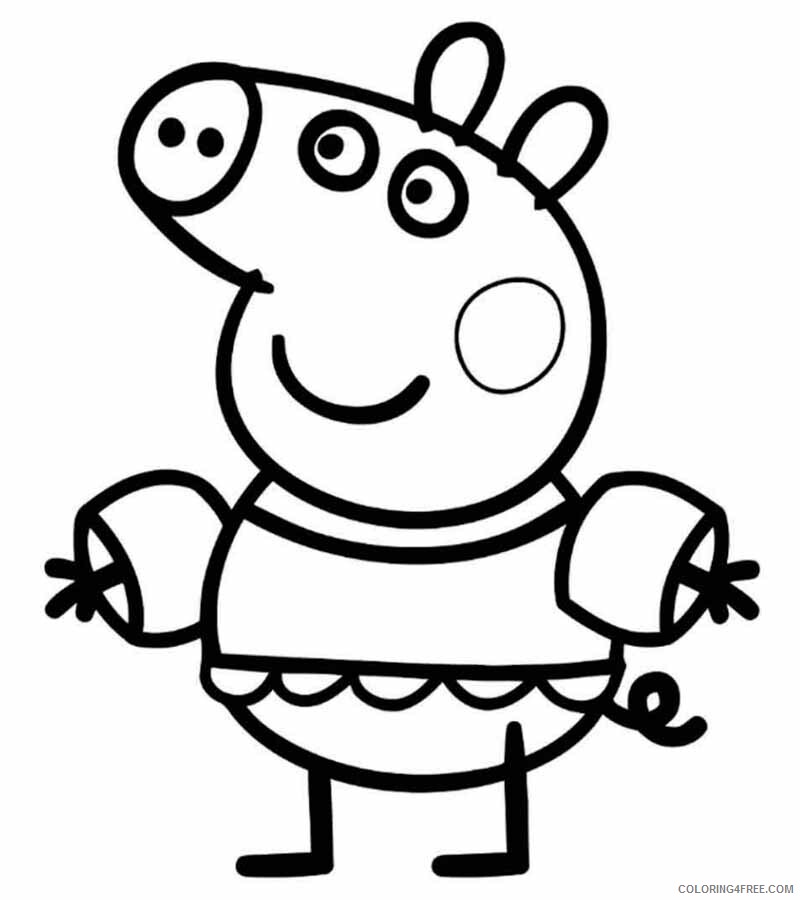 Pig Coloring Pages Animal Printable Sheets George pig 2021 3880 Coloring4free