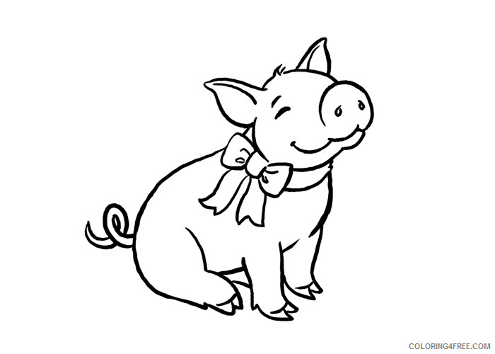 Pig Coloring Pages Animal Printable Sheets Little piggy 2021 3883 Coloring4free