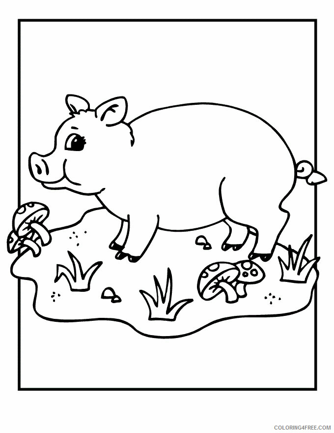 Pig Coloring Pages Animal Printable Sheets Pig For Kids 2021 3904 Coloring4free