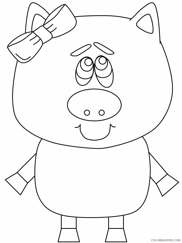 Pig Coloring Pages Animal Printable Sheets pig7 2021 3899 Coloring4free