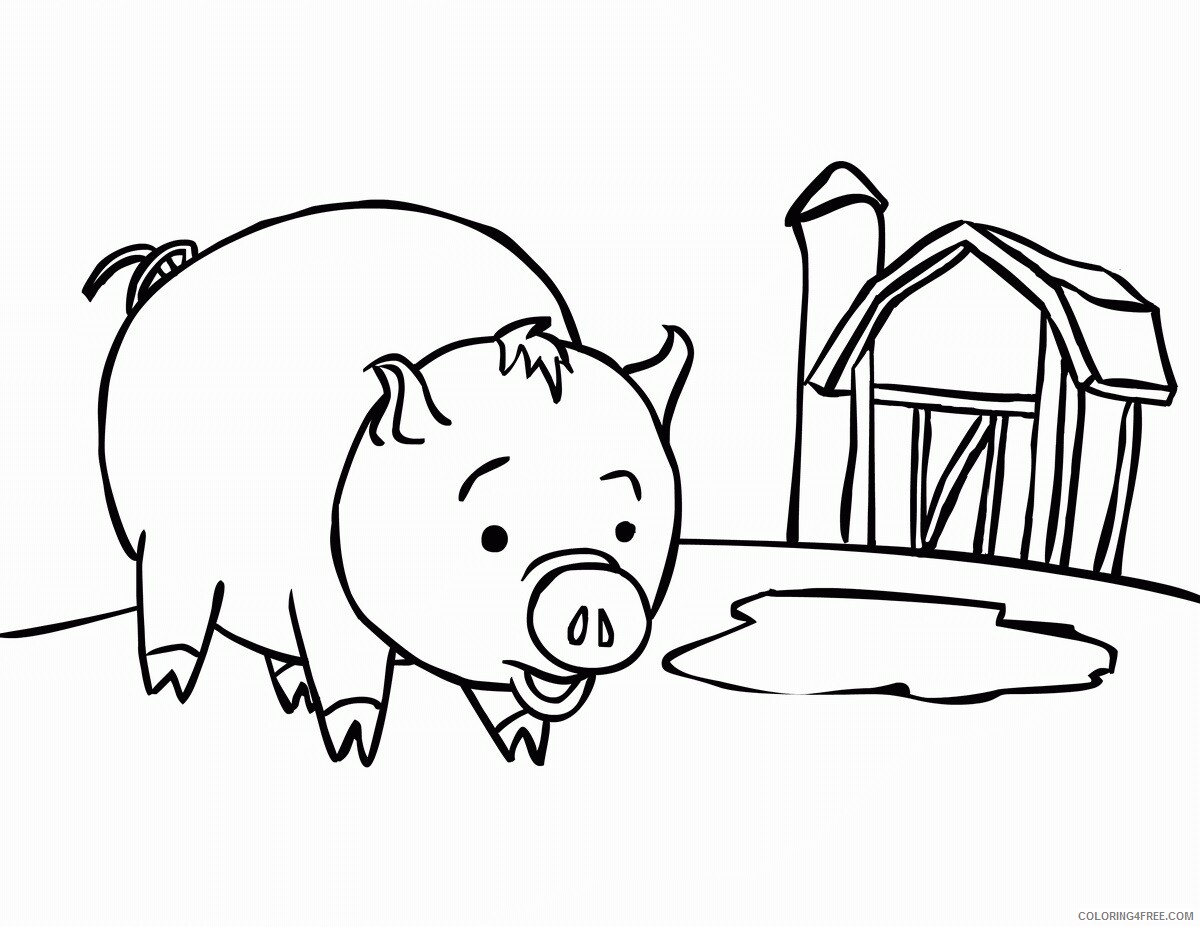 Pig Coloring Pages Animal Printable Sheets pig_cl_10 2021 3890 Coloring4free
