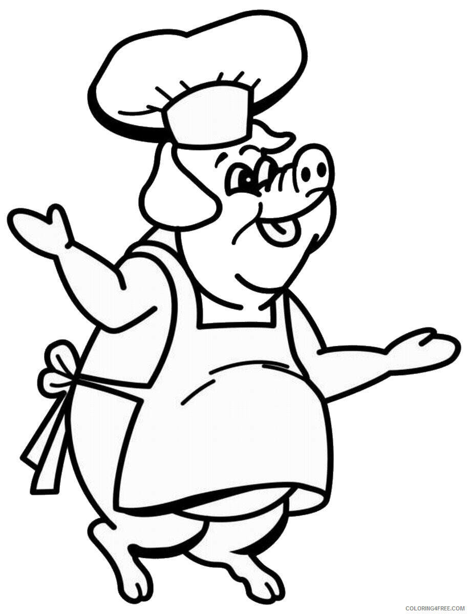 Pig Coloring Pages Animal Printable Sheets pig_cl_14 2021 3892 Coloring4free
