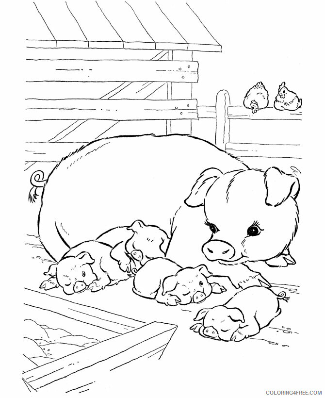Pig Coloring Sheets Animal Coloring Pages Printable 2021 3293 Coloring4free