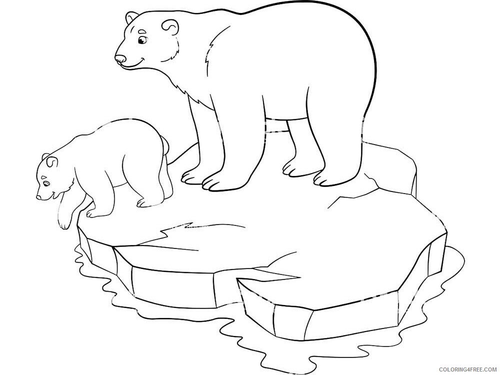 Polar Bear Coloring Pages Animal Printable Sheets Polar Bear 5 2021 3972 Coloring4free