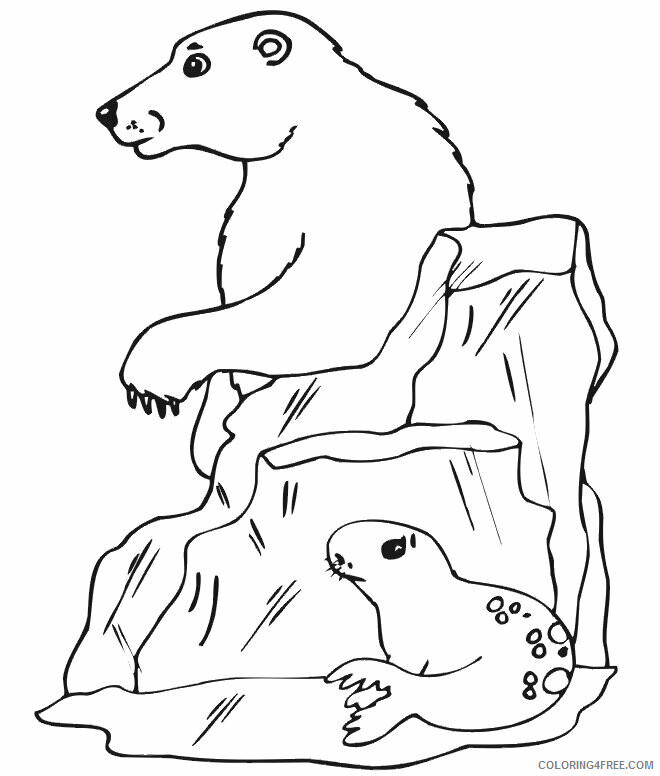 Polar Bear Coloring Pages Animal Printable Sheets Polar Bear1 2021 3971 Coloring4free