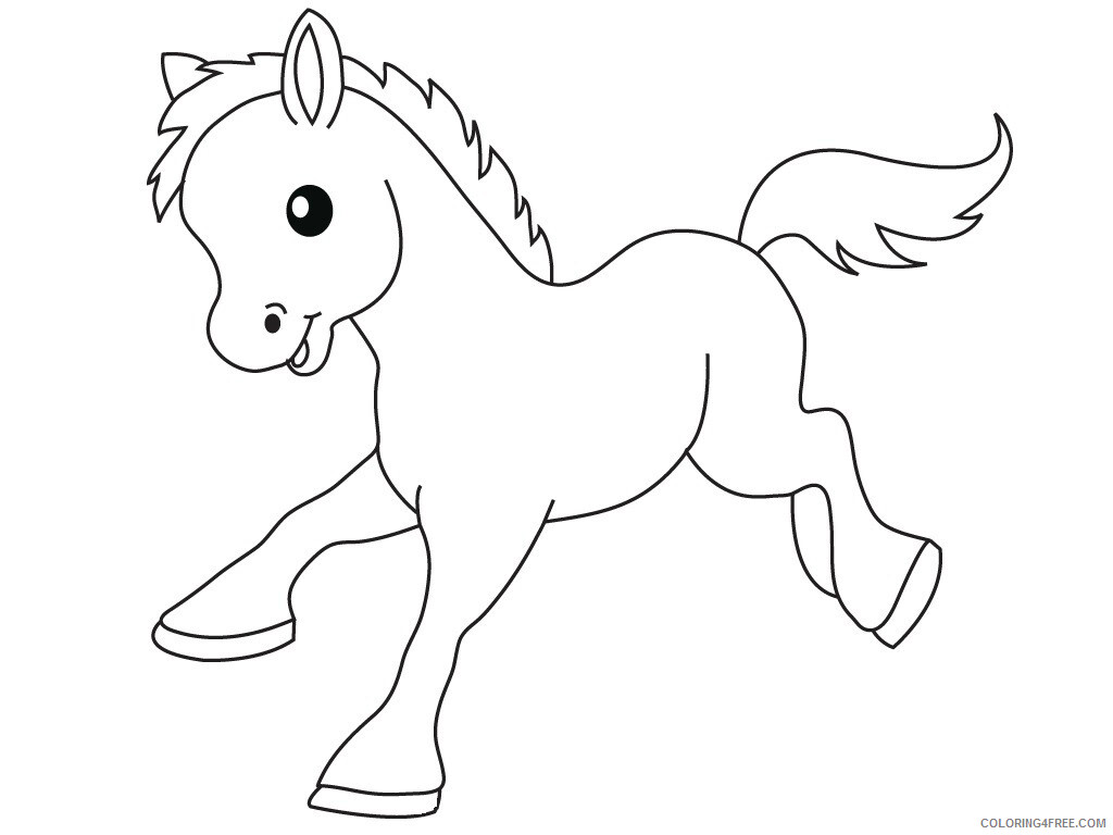 Pony Coloring Pages Animal Printable Sheets Cute Baby Pony 2021 3984 Coloring4free