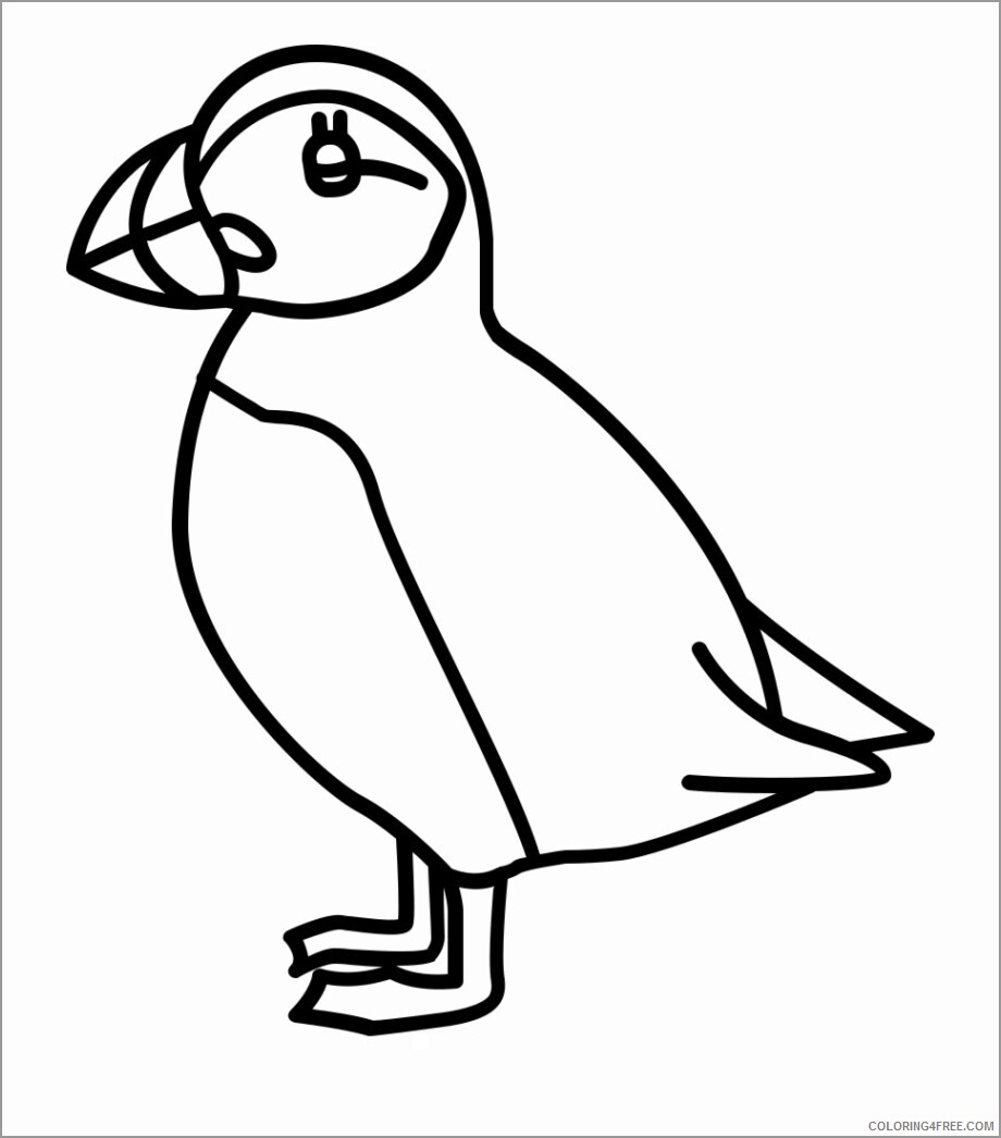 Puffins Coloring Pages Animal Printable Sheets easy puffins for kids 2021 4037 Coloring4free