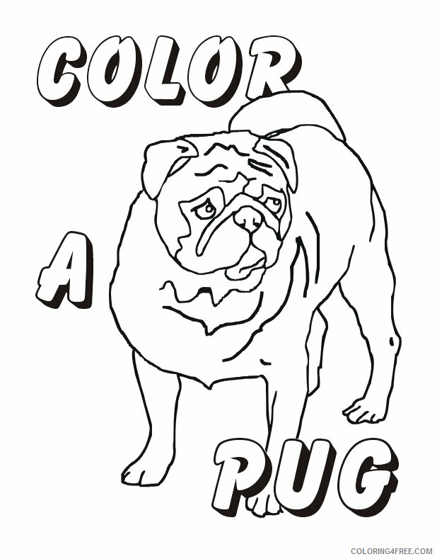 Pug Coloring Pages Animal Printable Sheets Print Pug 2021 4050 Coloring4free