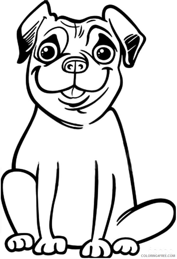 Pug Coloring Pages Animal Printable Sheets Pug 2021 4052 Coloring4free