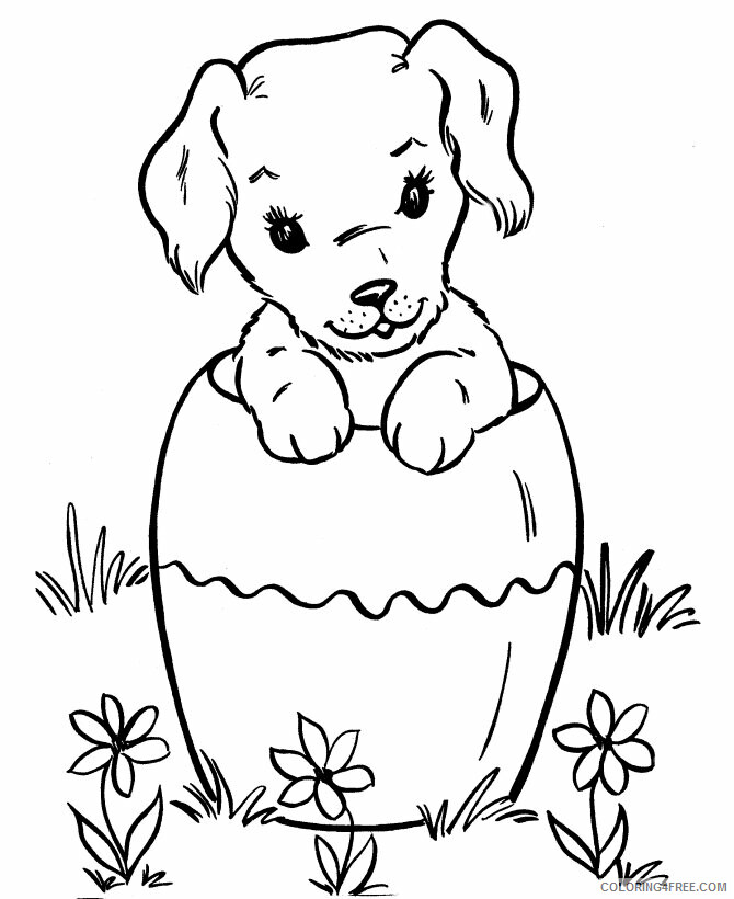 Puppy Coloring Pages Animal Printable Sheets Baby Animal Puppy 2021 4063 Coloring4free