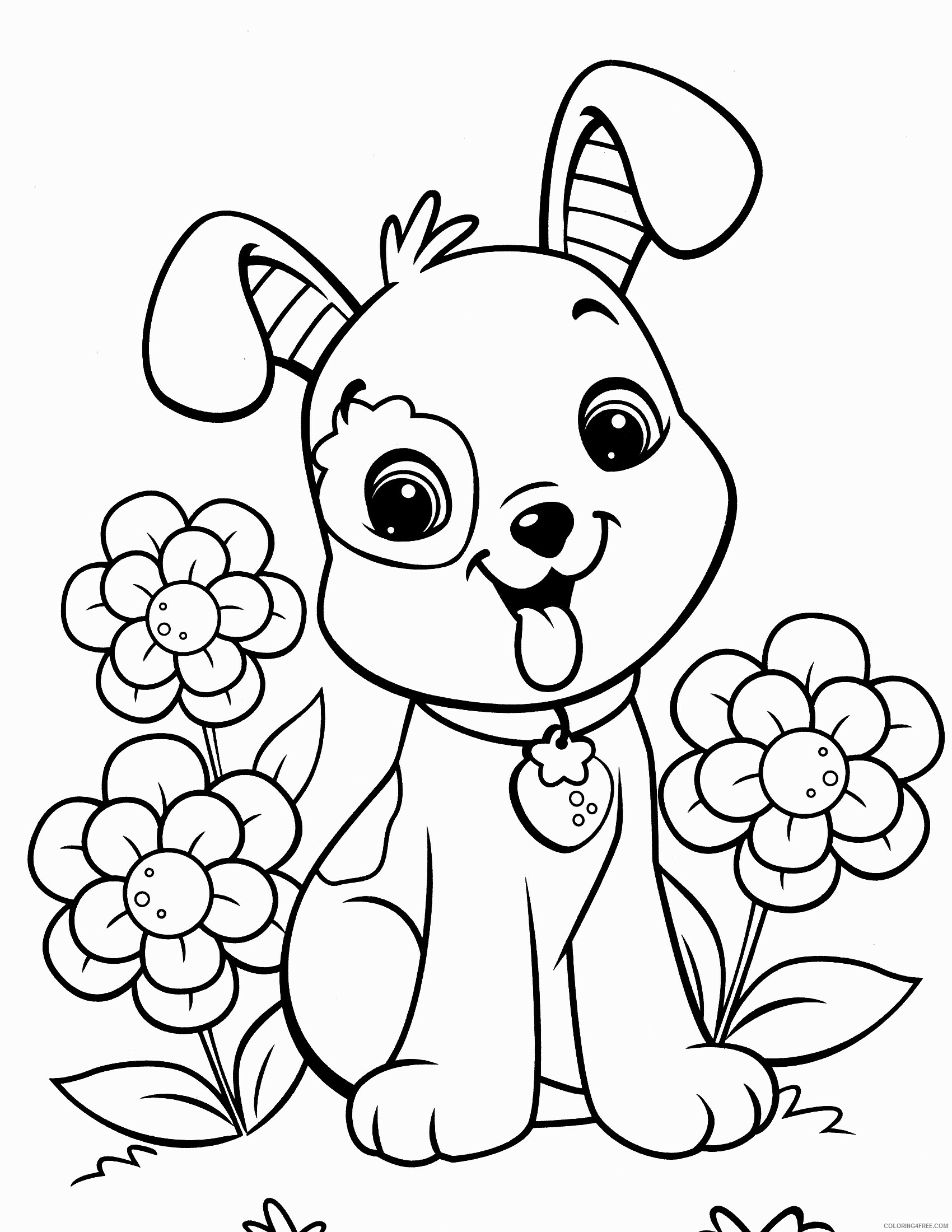 Puppy Coloring Pages Animal Printable Sheets Cute Pet Puppy 1 2021 4070 Coloring4free