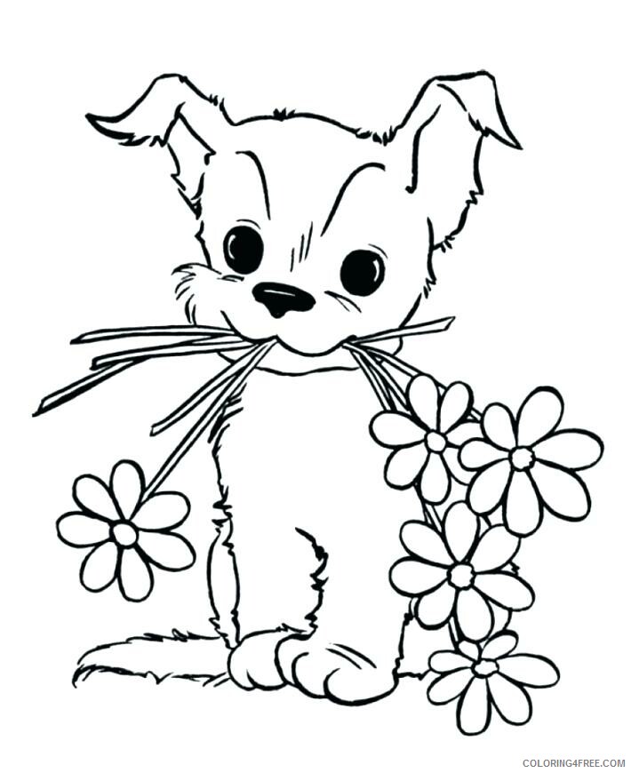 Puppy Coloring Pages Animal Printable Sheets Cute Pet Puppy 2021 4069 Coloring4free