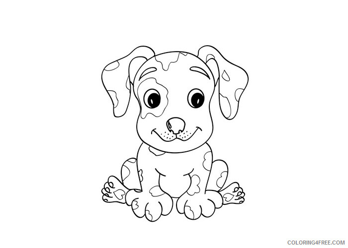 Puppy Coloring Pages Animal Printable Sheets Dalmatian puppy 2021 4076 Coloring4free