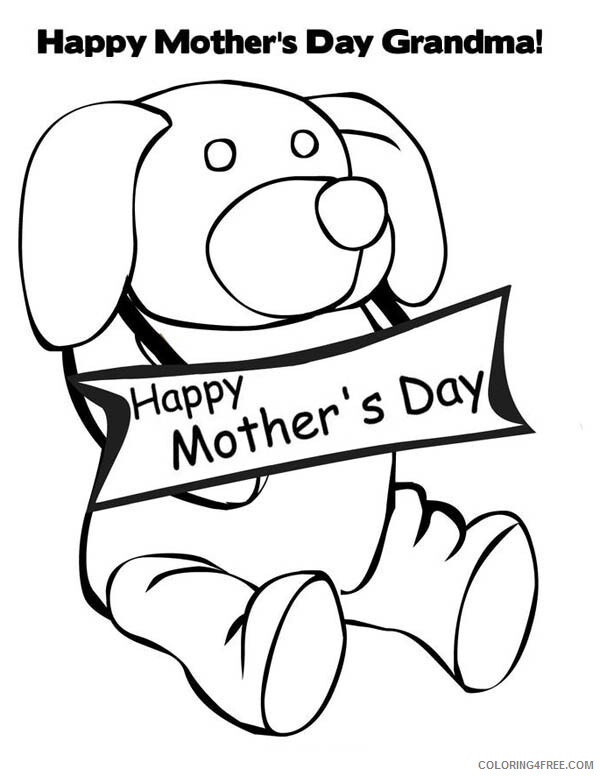 Puppy Coloring Pages Animal Printable Sheets Little Puppy Happy Mothers Day 2021 Coloring4free